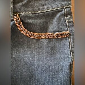 Dan Buchman Women’s Jeans. size 12  (petite) Wide leg embellished pocket